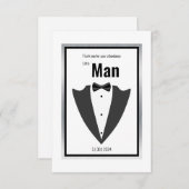 Tuxedo-pak en stropdas voor boog, zwart-wit bedankkaart (Voorkant / Achterkant)