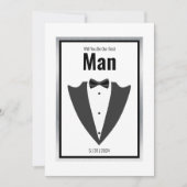 Tuxedo-pak en stropdas voor boog, zwart-wit kaart (Voorkant)