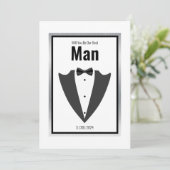 Tuxedo-pak en stropdas voor boog, zwart-wit kaart (Staand voorkant)