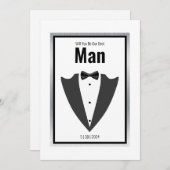 Tuxedo-pak en stropdas voor boog, zwart-wit kaart (Voorkant / Achterkant)