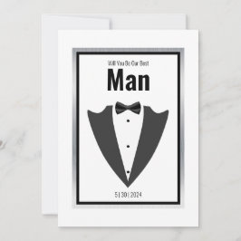 Tuxedo-pak en stropdas voor boog, zwart-wit kaart