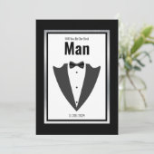 Tuxedo-pak en stropdas voor boog, zwart-wit kaart (Staand voorkant)