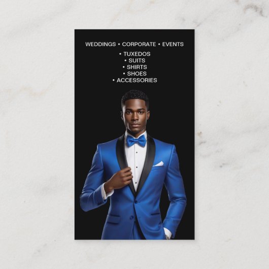 Tuxedo pak Mannen kleding Modern Clean Visitekaartje (Achterkant)