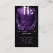 Tuxedo pak Mannen kleding Modern Clean Visitekaartje (Voorkant)