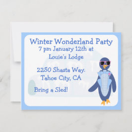 Tuxedo Penguin Winter Party Kaart