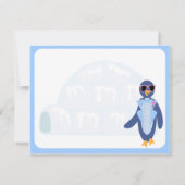 Tuxedo Penguin Winter Party Kaart (Achterkant)