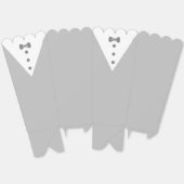Tuxedo Popcorn Boxes met Zwarte Tuxedo Das Bedankdoosjes (Ongevouwen)