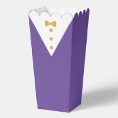 Tuxedo Popcorn Boxes met Zwarte Tuxedo Das Bedankdoosjes (Achterkant)