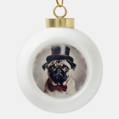  Tuxedo Pug Keramische Bal Ornament (Voorkant)