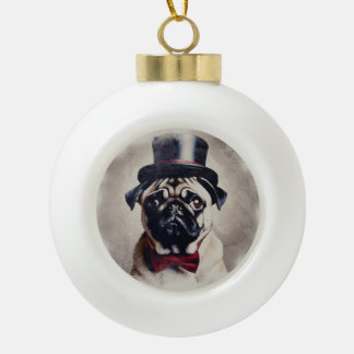 Tuxedo Pug Keramische Bal Ornament