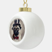  Tuxedo Pug Keramische Bal Ornament (Rechts)