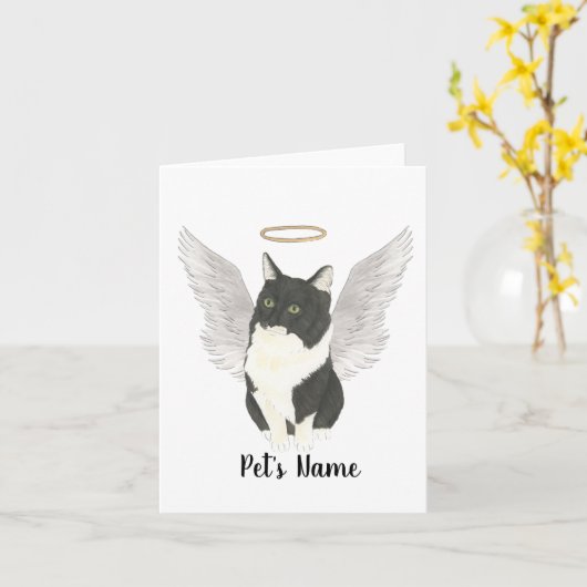 Tuxedo Ragamuffin Binnenlands Middelgrote Kat Symp Kaart (Gele Bloem)