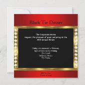Tuxedo Red Gold Black Stropdas Formele partij Kaart (Achterkant)