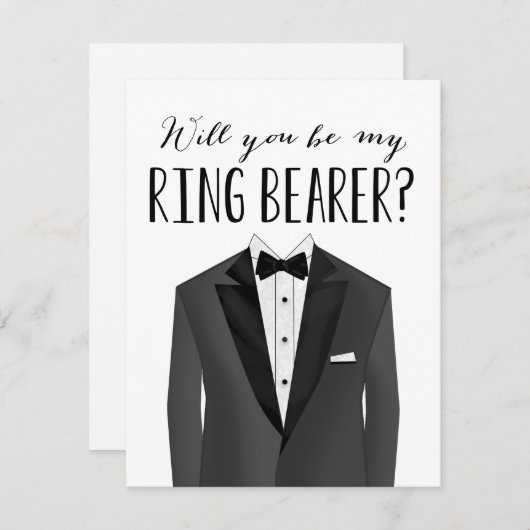 Tuxedo Ring Bearer | Groomsman Kaart (Voorkant / Achterkant)