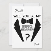 Tuxedo ring drager zwart-wit voorstel kaart (Voorkant)