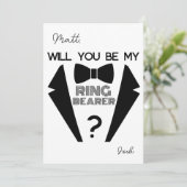 Tuxedo ring drager zwart-wit voorstel kaart (Staand voorkant)