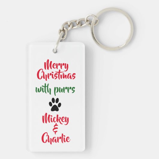 Tuxedo Santa Cat-kerstSleutelhanger Sleutelhanger (achterkant)