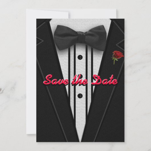 Tuxedo "Save the Date" uitnodigen Kaart (Achterkant)