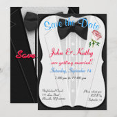 Tuxedo "Save the Date" uitnodigen Kaart (Voorkant / Achterkant)