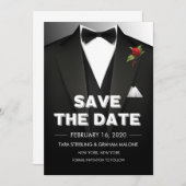 Tuxedo Save the Date Uitnodiging (Voorkant / Achterkant)
