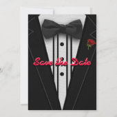 Tuxedo "Save the Date"-uitnodiging Kaart (Achterkant)
