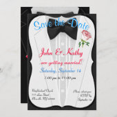 Tuxedo "Save the Date"-uitnodiging Kaart (Voorkant / Achterkant)