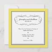 Tuxedo Save the Date - Yellow and Grey on Linen (Voorkant)