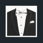 Tuxedo Servet<br><div class="desc">Dit smoking ontwerp is geweldig voor formele cocktails,  bruiloften,  zwart stropdas en speciale evenementen. Voeg een naam of bericht toe in de aangepaste sectie.</div>
