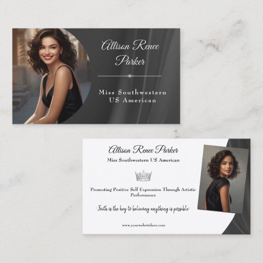 Tuxedo Shine Pageant Visitekaartje (Voorkant / Achterkant)