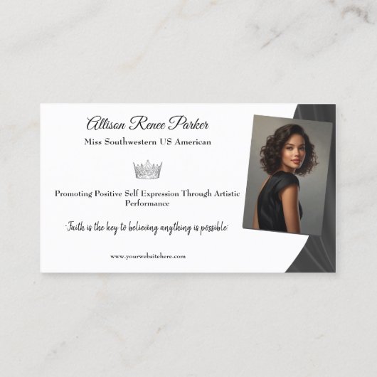 Tuxedo Shine Pageant Visitekaartje (Achterkant)