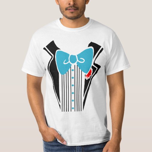 Tuxedo Shirt - Blauw Stropdas (Voorkant)