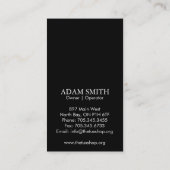 Tuxedo Shop - Visitekaartje (Achterkant)