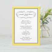 Tuxedo Shower Invitation in Yellow en Grey Kaart (Staand voorkant)