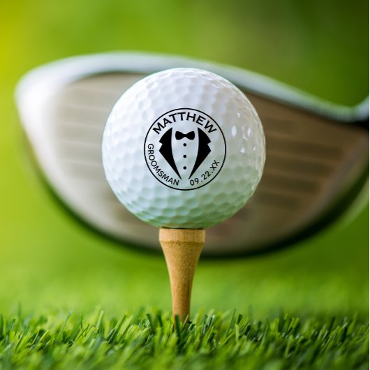 Tuxedo Sjabloon Groomsman Beste Man Golfballen