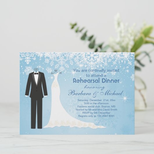 Tuxedo-sneeuwvlokken Kaart (Staand voorkant)