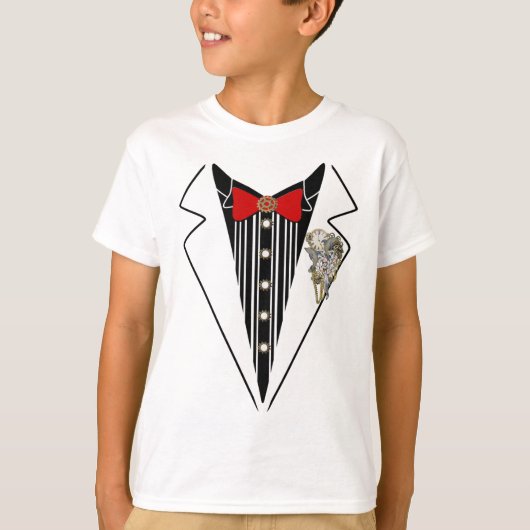 Tuxedo- Steampunk Weddenschap Design T-shirt (Voorkant)