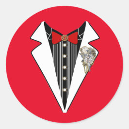 Tuxedo- Steampunk Wedding Ronde Sticker