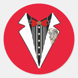 Tuxedo- Steampunk Wedding Ronde Sticker