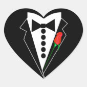 Tuxedo Sticker Hartvormige Sticker (Voorkant)