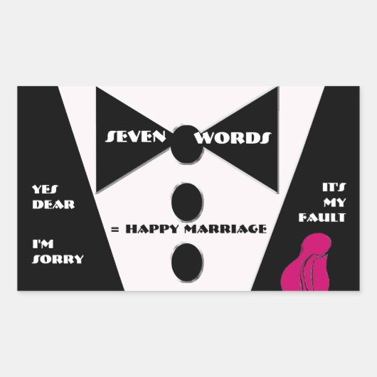 Tuxedo Sticker U kiest Roos kleur (Voorkant)