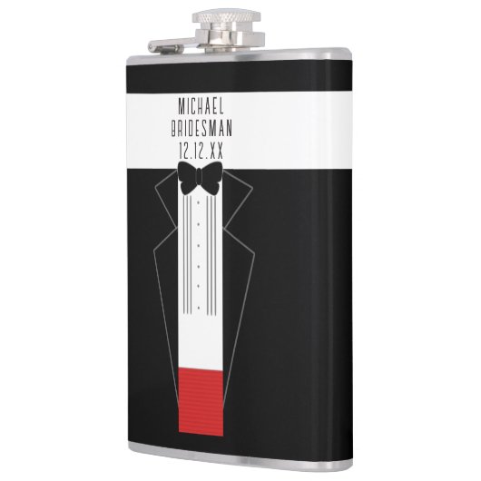 Tuxedo strikdas bruidsjonkers bruidegom flessen heupfles (Links)