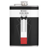 Tuxedo strikdas bruidsjonkers bruidegom flessen heupfles (Voorkant)