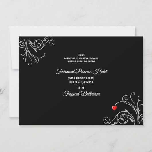 Tuxedo Suit & Bride Silhouette B&W Wedding Kaart (Achterkant)