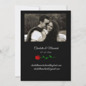 Tuxedo Suit & Bride Silhouette Red Roses Wedding Save The Date (Achterkant)