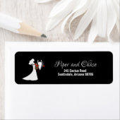 Tuxedo Suit & Bride Silhouette Return-adres Etiket (Insitu)
