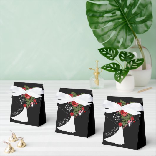 Tuxedo Suit & Bride Silhouette Wedding Bedankdoosjes (Meervoudige)