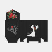 Tuxedo Suit & Bride Silhouette Wedding Bedankdoosjes (Uitgevouwen)