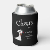 Tuxedo Suit & Bride Silhouette Wedding Blikjeskoeler (Blikje Voorkant)