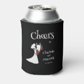 Tuxedo Suit & Bride Silhouette Wedding Blikjeskoeler (Blikje Achterkant)