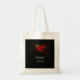 Tuxedo Suit & Bride Silhouette Wedding Favor Tote Bag